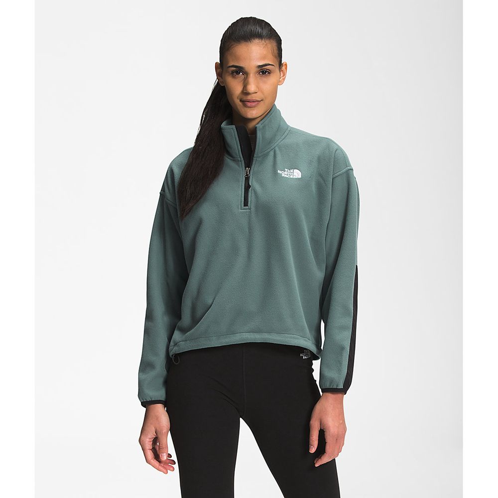 The North Face Fleece Womens Australia - The North Face Tka Kataka ¼ Zip Green (SGB-163502)